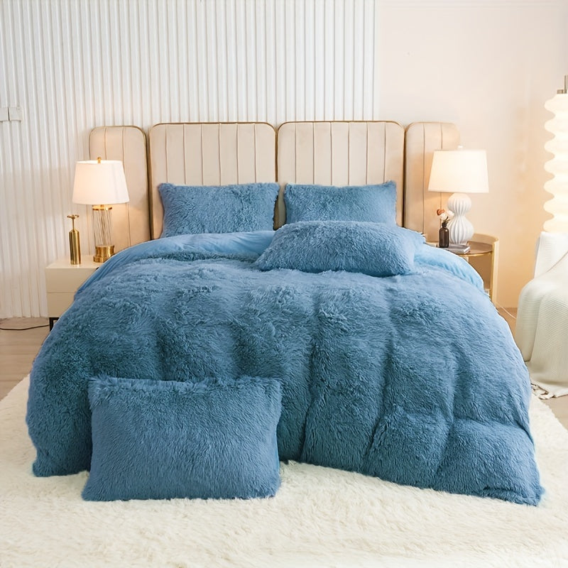 Ultra-Soft Plush Duvet Cover Set with Zipper - Luxury & Comfort