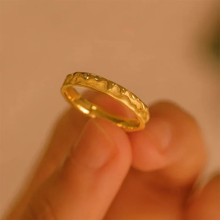 Elegant Sienna Gold Honeycomb Ring