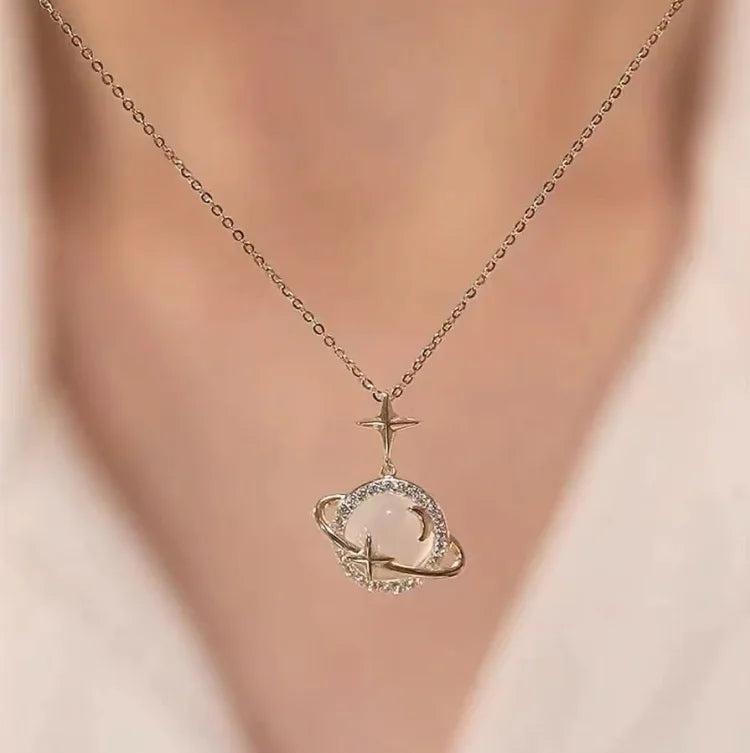 Opvallende Celestia Gouden Planeet Ketting