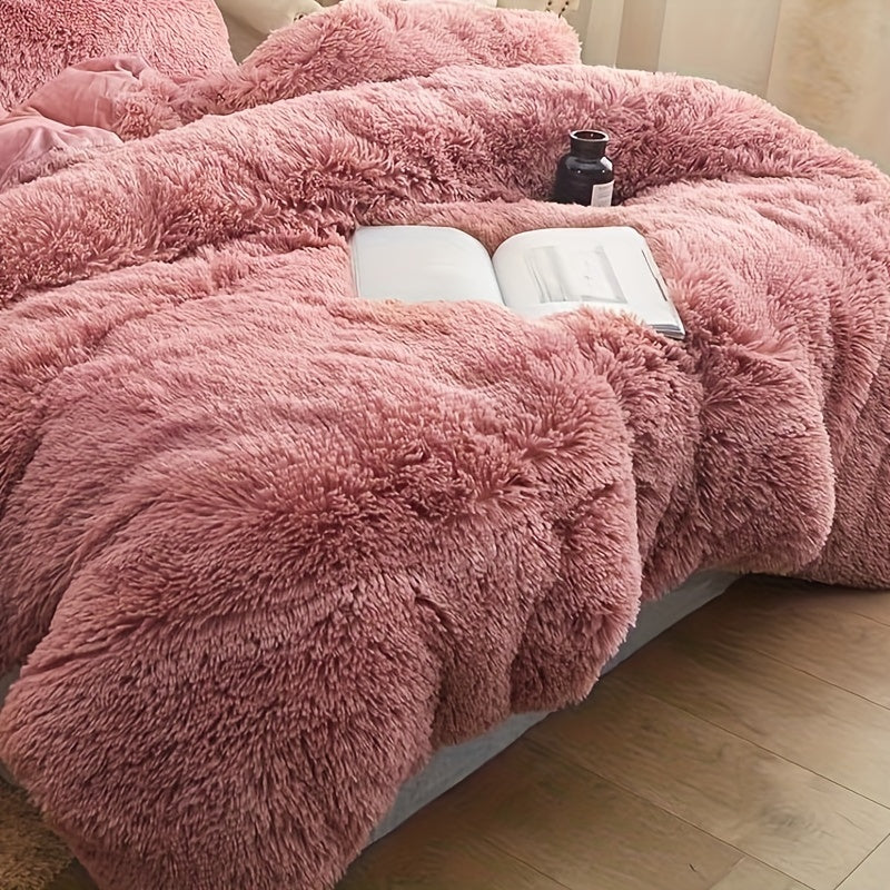 Ultra-Soft Plush Duvet Cover Set with Zipper - Luxury & Comfort