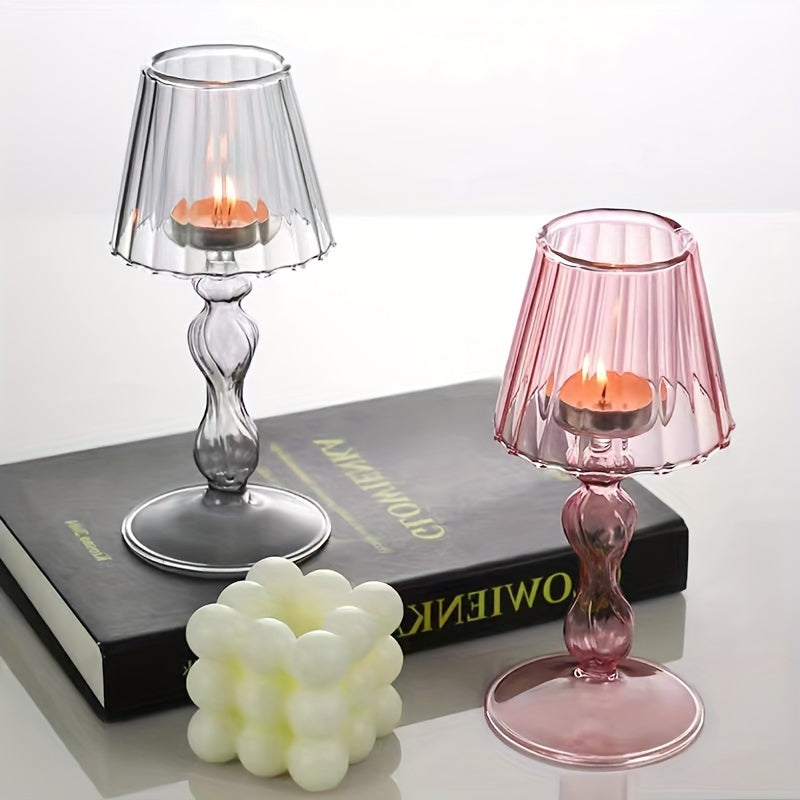CrystalGlow – Luxury Glass Table Lamp & Candle Holder