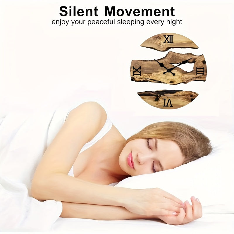 RustiqueClock - Natural Acrylic Wall Clock with Wood Look