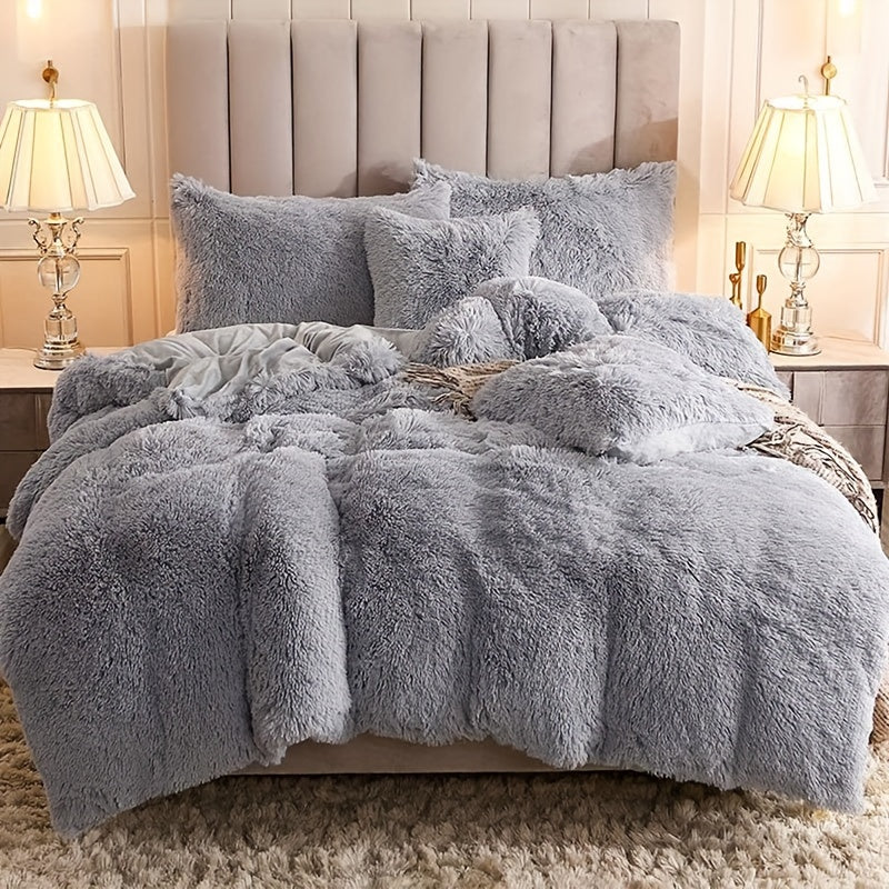 Ultra-Soft Plush Duvet Cover Set with Zipper - Luxury & Comfort