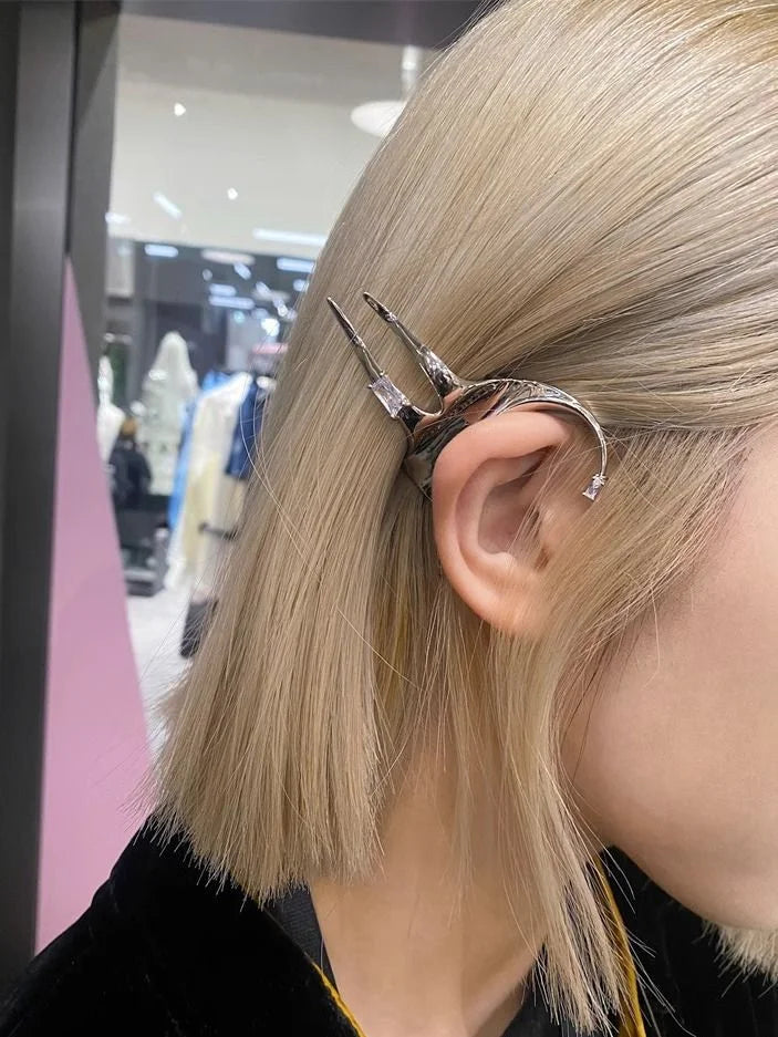 Silver Elysia Elf Wing Earrings
