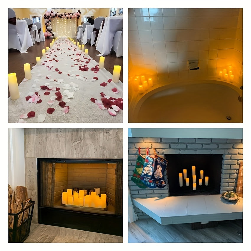 GlowFlame - Set of 12 LED Candles with Remote Control
