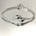 Elegant Silver Snake Bracelet with Sparkling Zirconia - Lyra