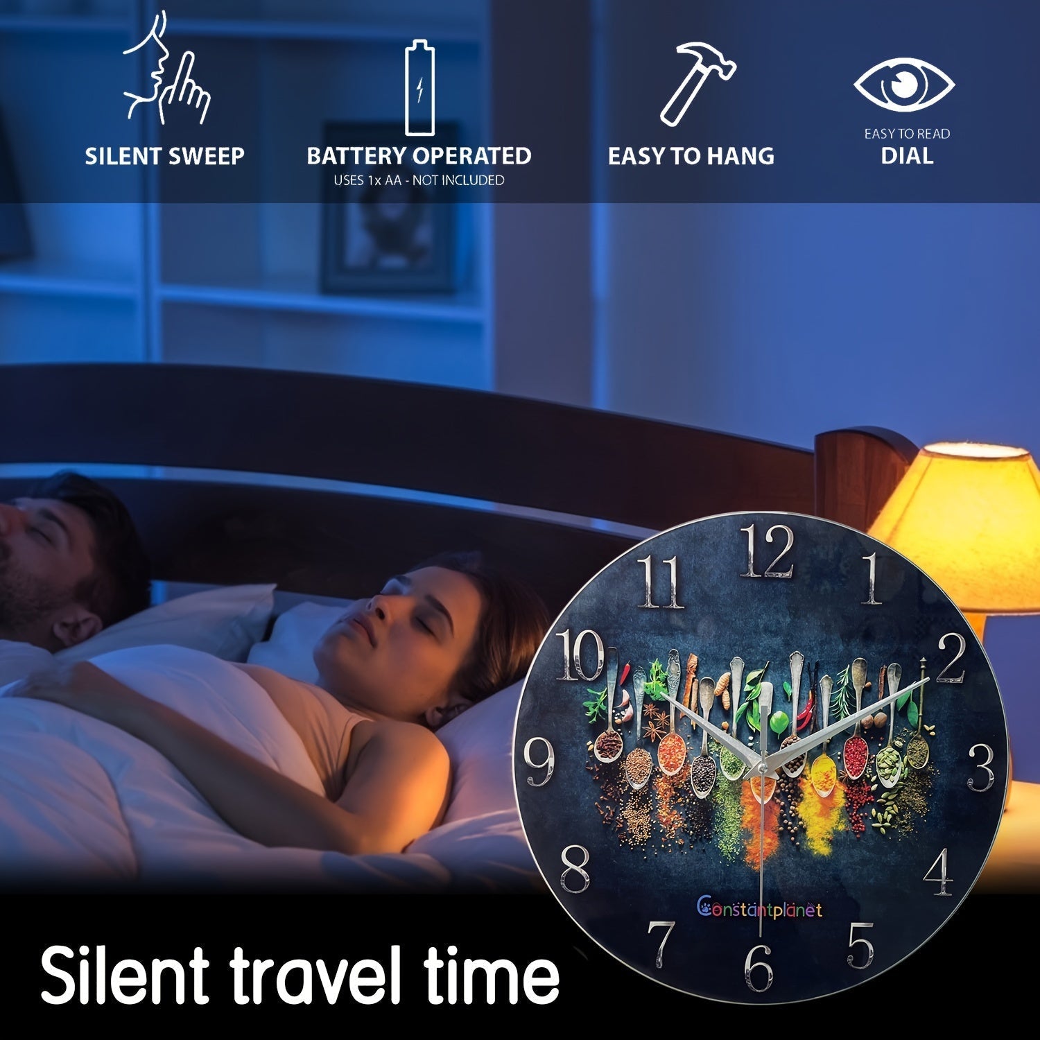 SpiceTime Clock – Luxury Silent Wall Clock with Herbs