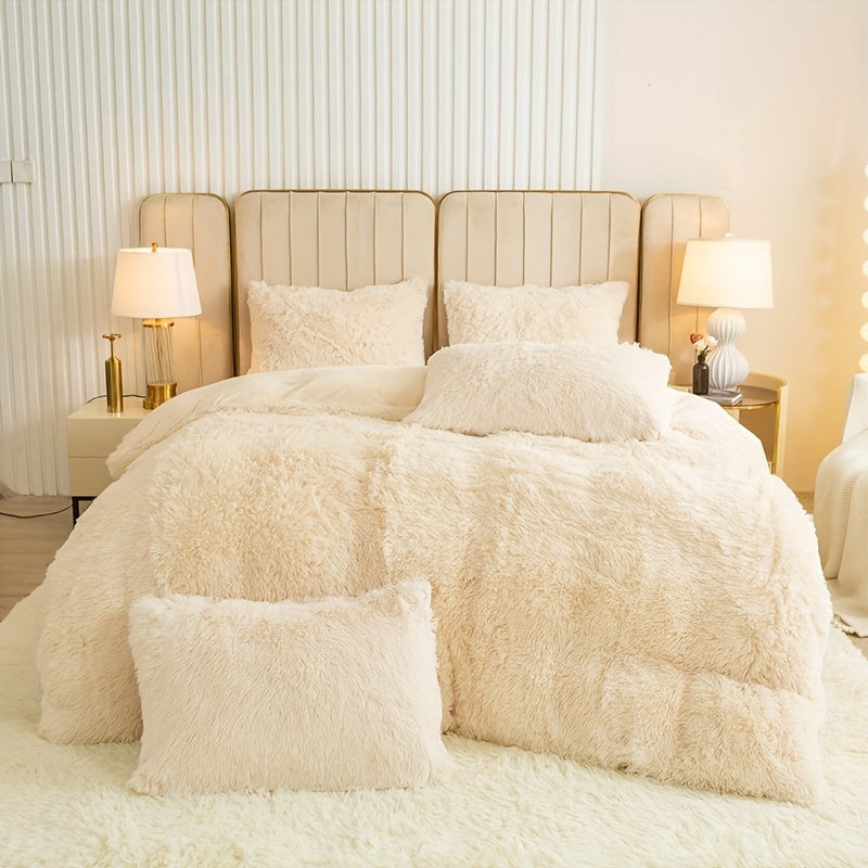 Ultra-Soft Plush Duvet Cover Set with Zipper - Luxury & Comfort