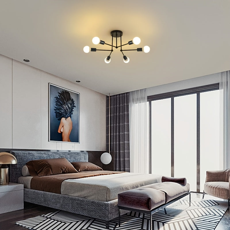RetroGlow - Industrial 6-Light Ceiling Fixture