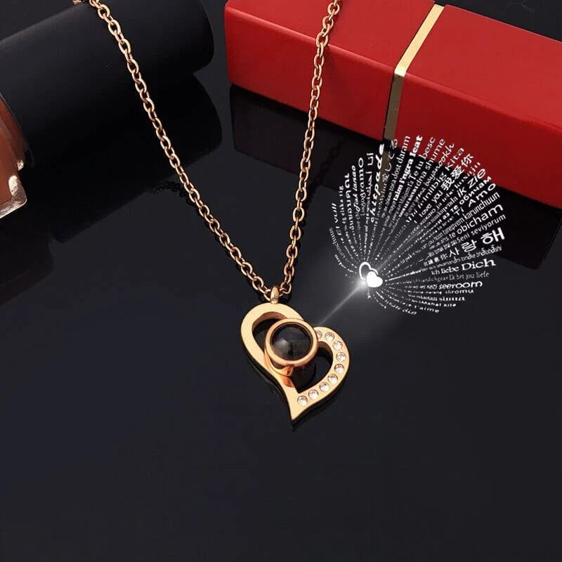 EternalLove Necklace – Heart-Shaped Necklace in 100 Languages