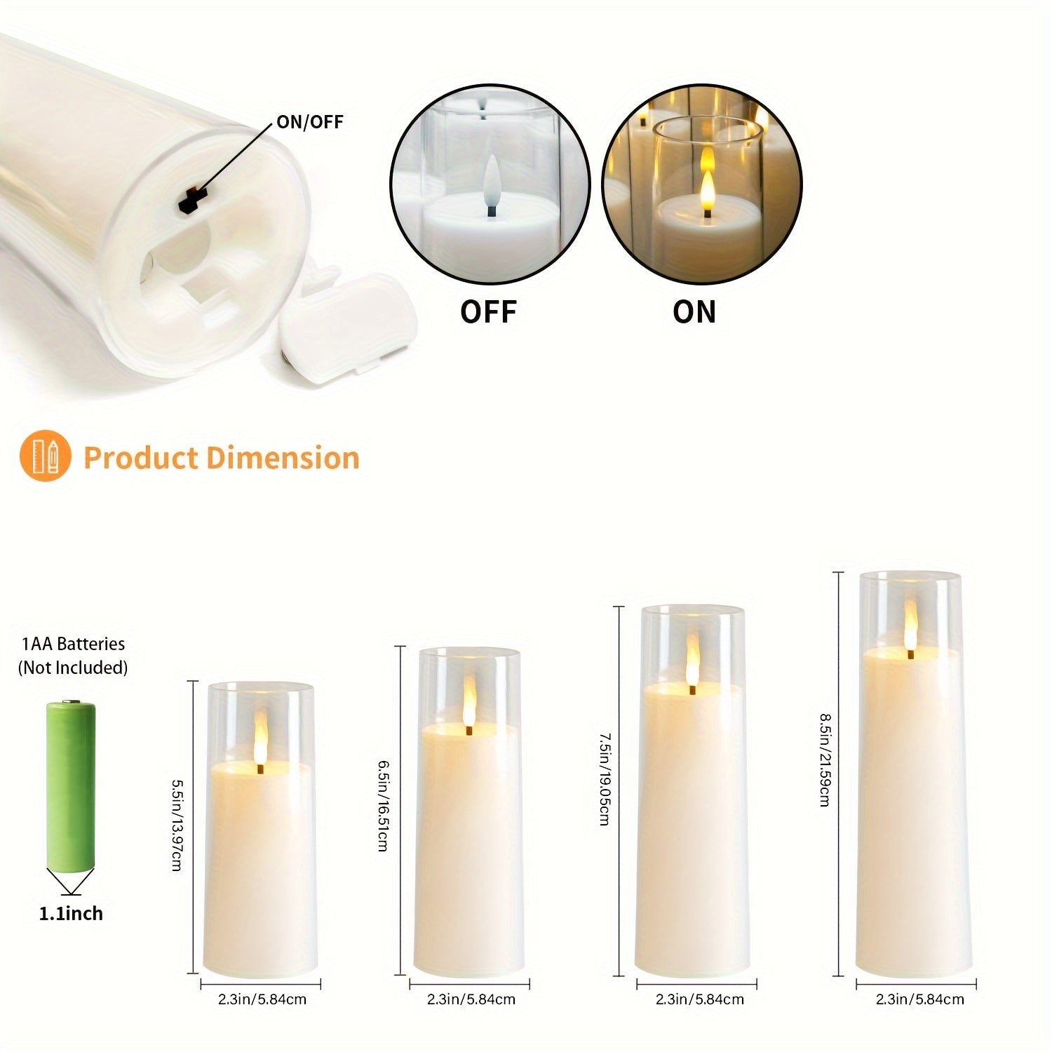 GlowCandle – Set of 5 LED Candles with Remote Control