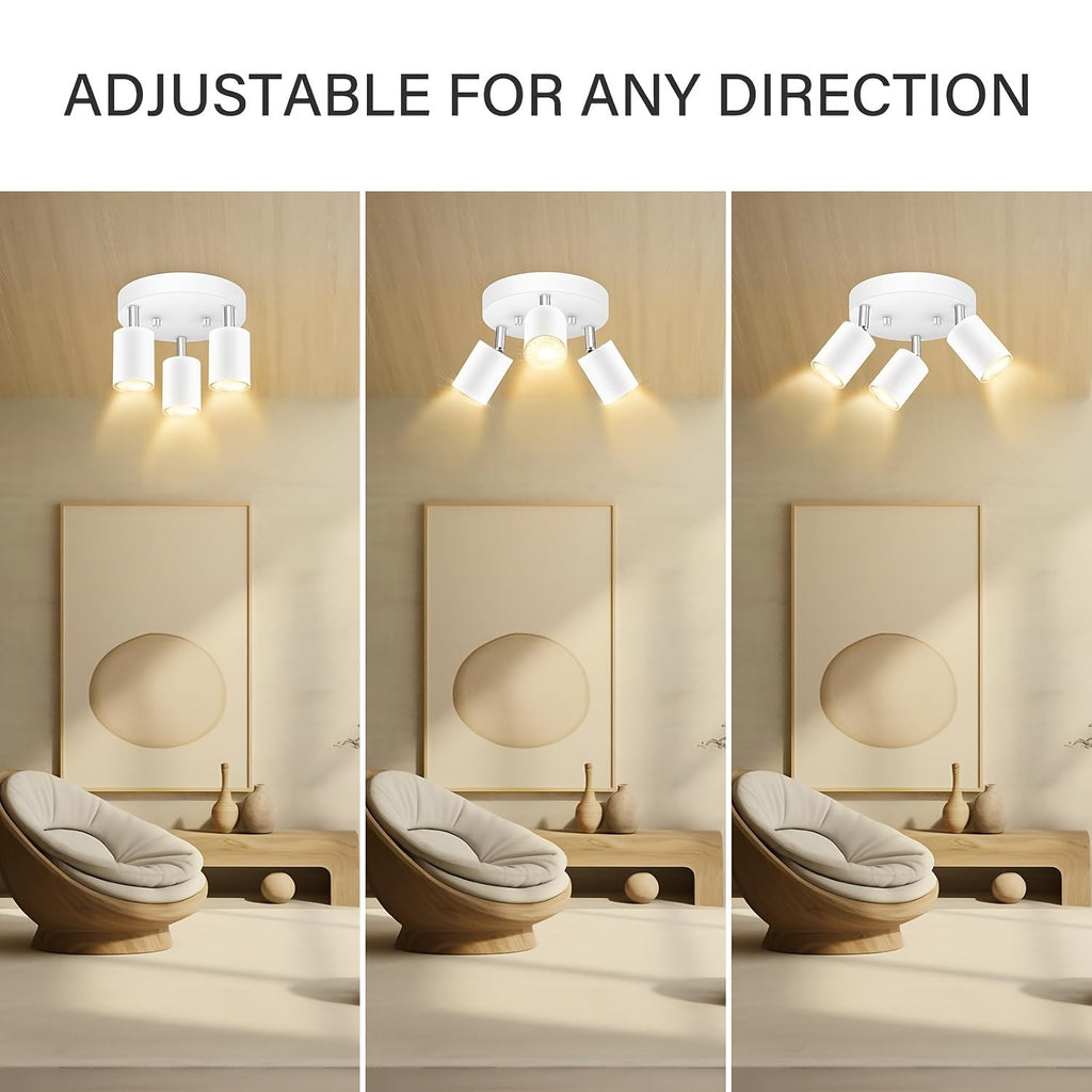FlexiGlow - Adjustable 3-Light GU10 Ceiling Spot