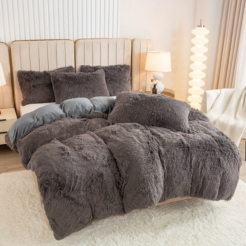 Ultra-Soft Plush Duvet Cover Set with Zipper - Luxury & Comfort