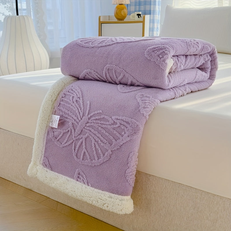 Cozy Luxe – Soft Fleece Blanket with Butterfly Design