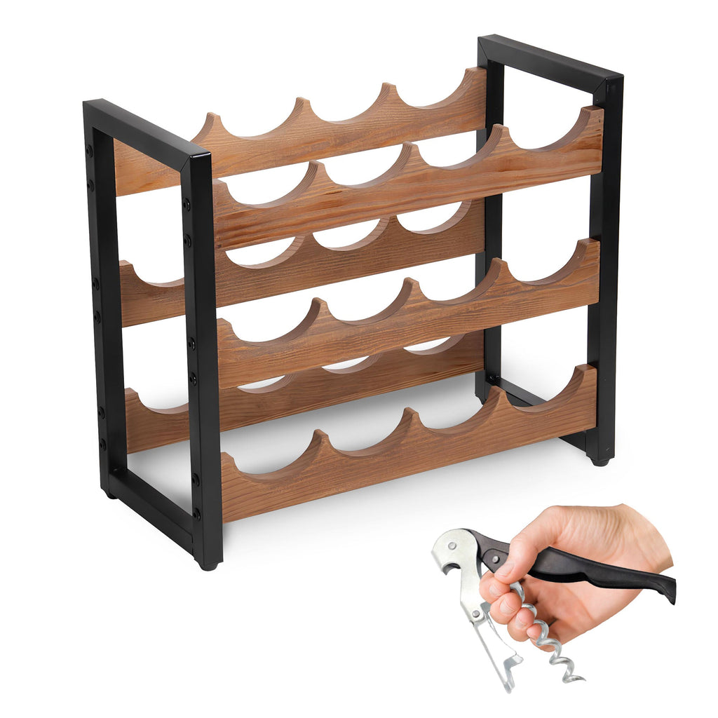 WineArt - Stylish Wooden Wine Rack for 12 Bottles