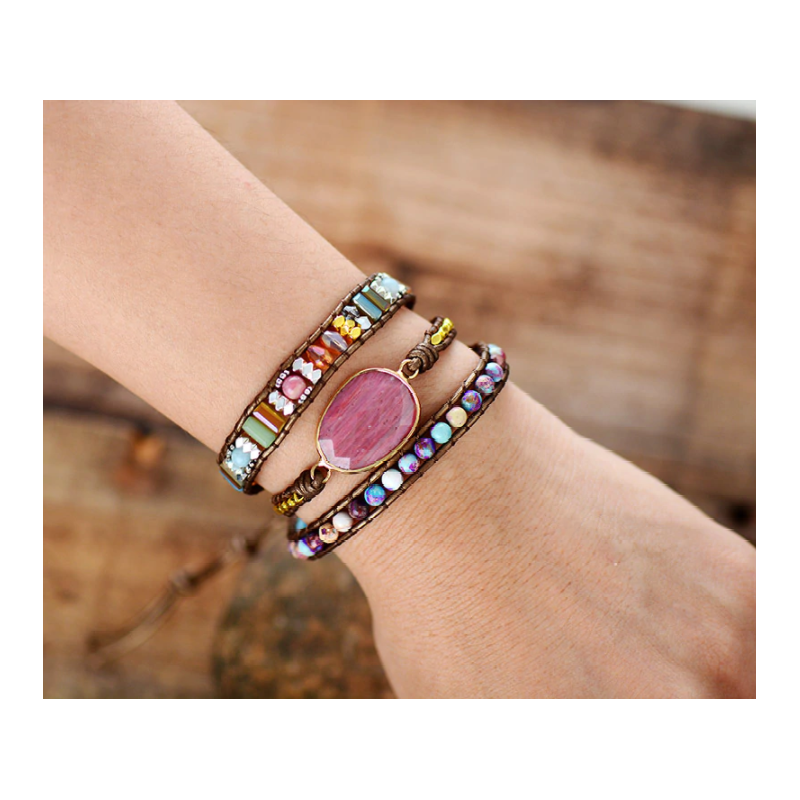 Enchanting Winnie Wrap Bracelet with Unique Gemstones | A Magical Piece for Your Style