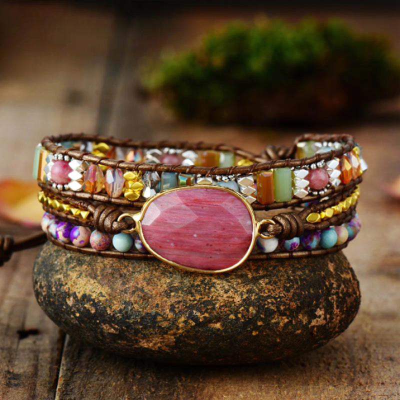 Enchanting Winnie Wrap Bracelet with Unique Gemstones | A Magical Piece for Your Style
