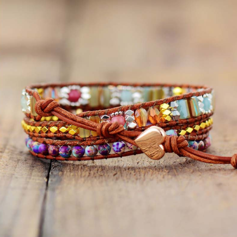 Enchanting Winnie Wrap Bracelet with Unique Gemstones | A Magical Piece for Your Style