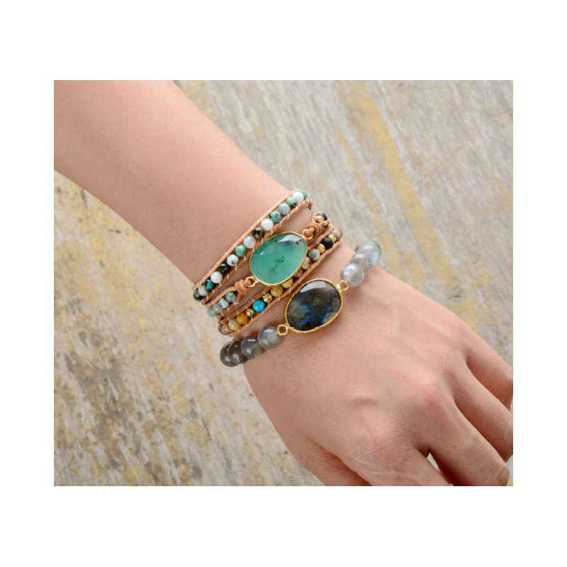 Enchanting Winnie Wrap Bracelet with Unique Gemstones | A Magical Piece for Your Style