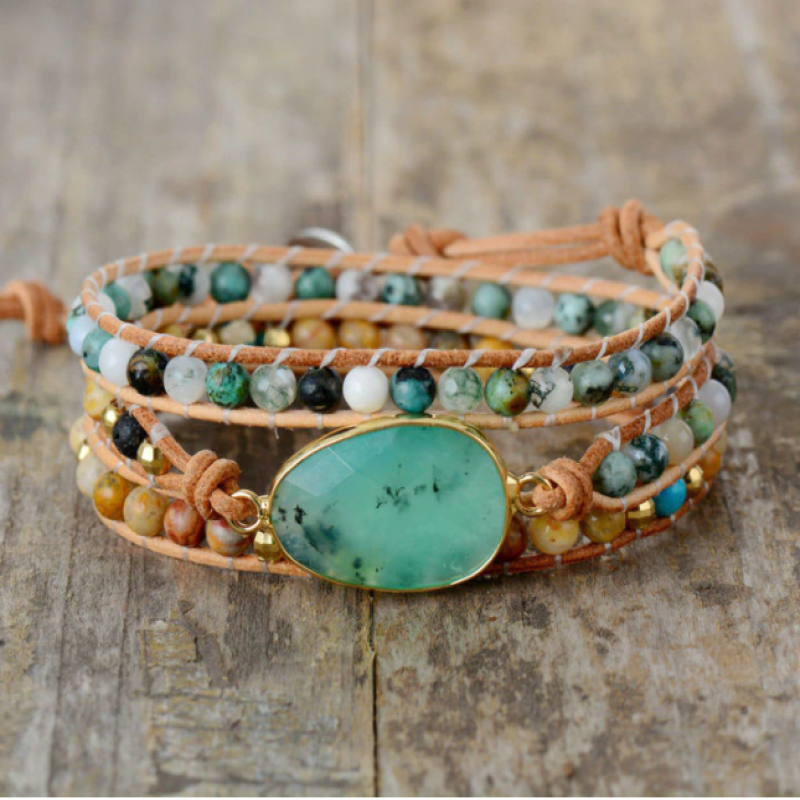 Enchanting Winnie Wrap Bracelet with Unique Gemstones | A Magical Piece for Your Style