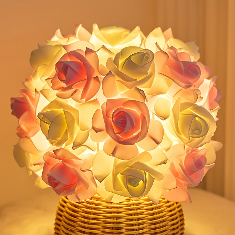 FloraGlow - Luxury Art Deco Rose USB Table Lamp
