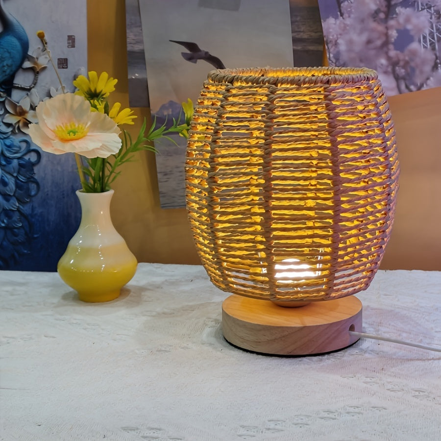 EcoLoom - Artisan Wooden Table Lamp with LED Lighting