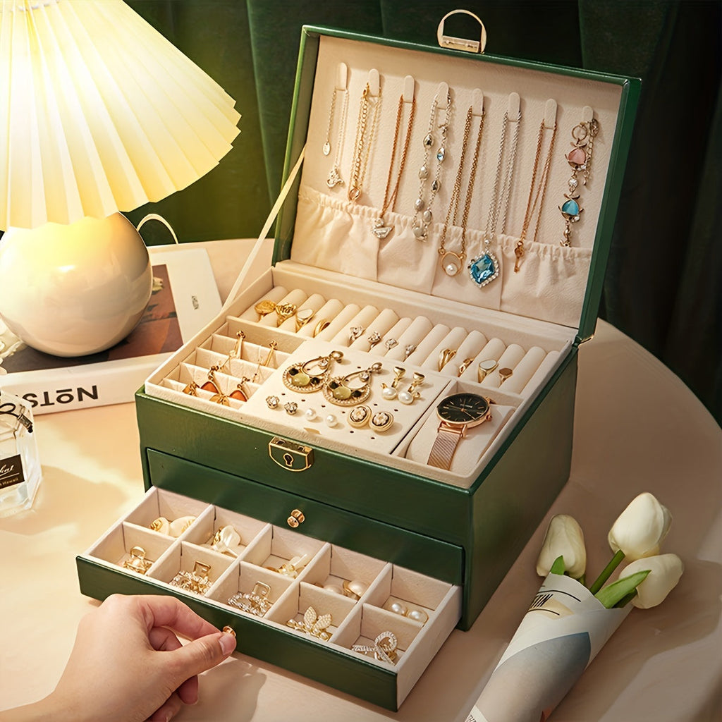 Elegance - Luxury Jewelry Organizer with High-Quality Leather