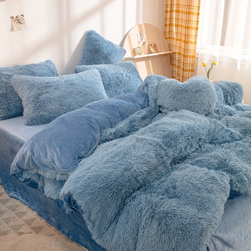Ultra-Soft Plush Duvet Cover Set with Zipper - Luxury & Comfort