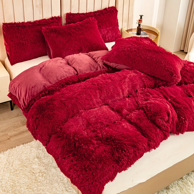 Ultra-Soft Plush Duvet Cover Set with Zipper - Luxury & Comfort