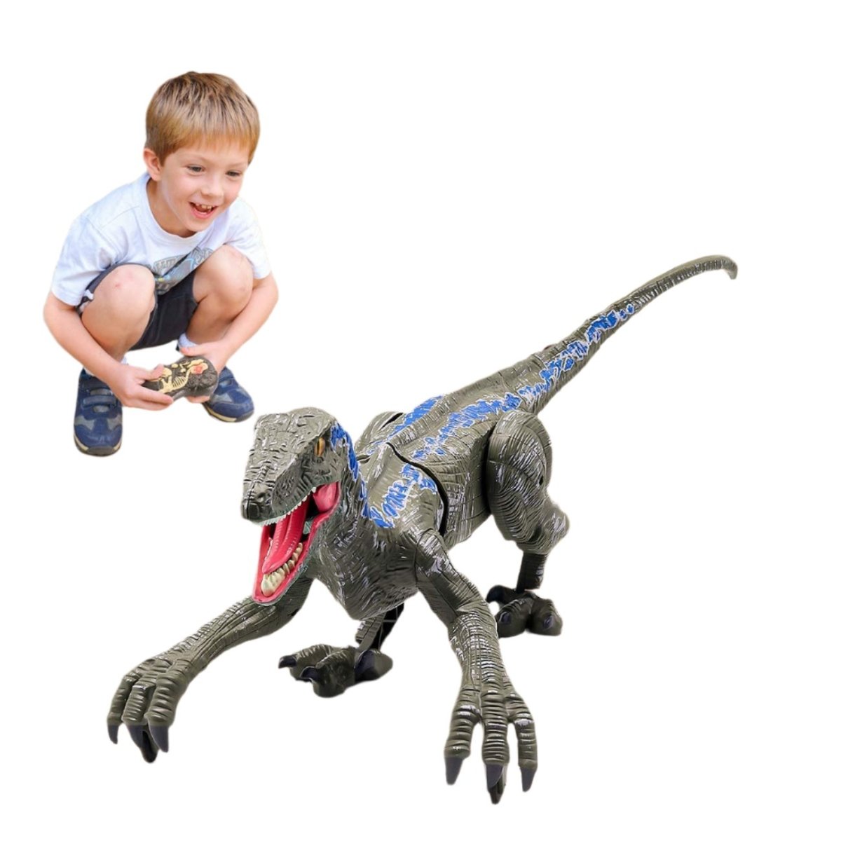 RaptorKing Toy - Realistic Dinosaurs with Light & Sound