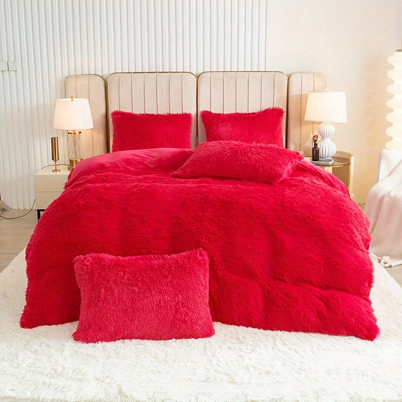 Ultra-Soft Plush Duvet Cover Set with Zipper - Luxury & Comfort