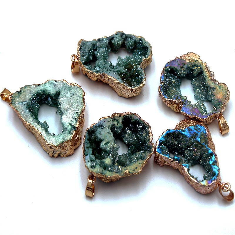 Gaia Natural Crystal Geode Hanging Decoration