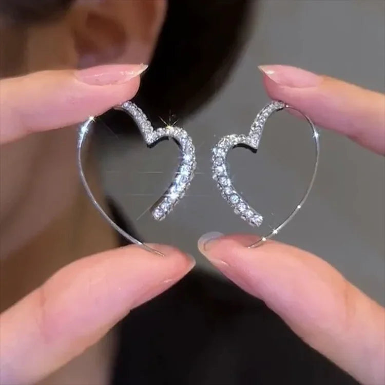 Eliana Zirconia Heart Earrings - Sparkle and Glamour for Your Ears