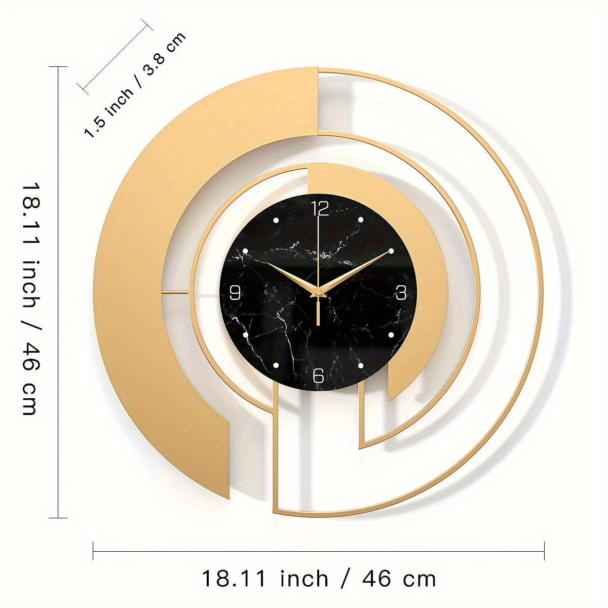 GeoGold Clock - Luxury Geometric Wall Clock in Gold