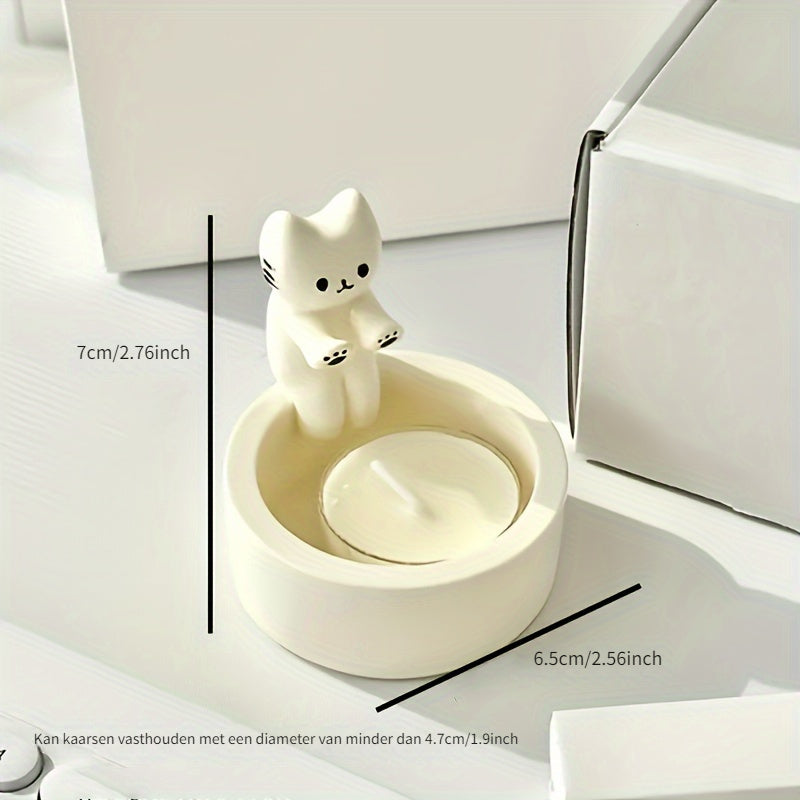 CharmingCat - Playful Resin Candle Tray for Organization