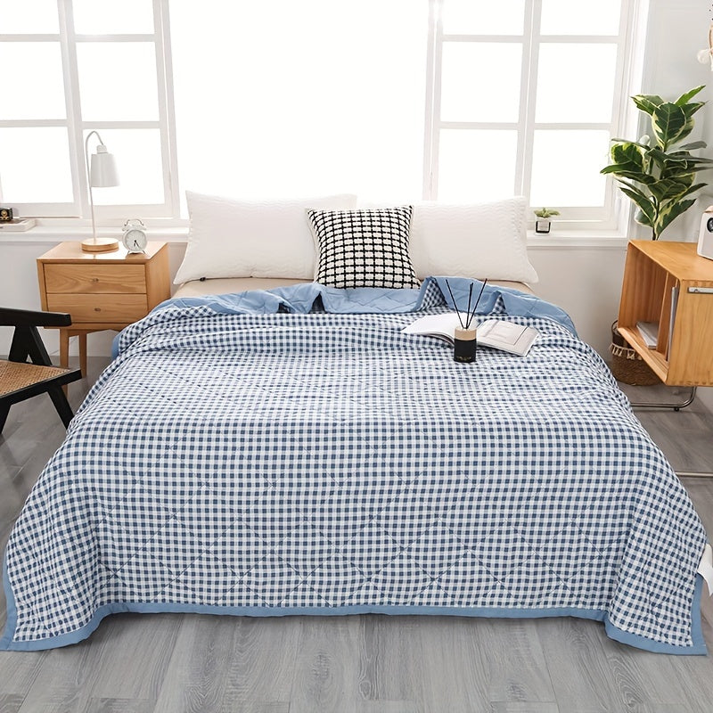 Elegante Preppy Plaid Zomerdeken voor Koele Nachten