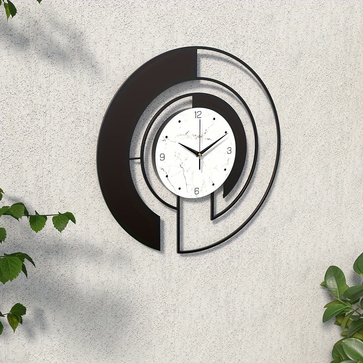 GeoClock - Elegant Black Geometric Wall Clock