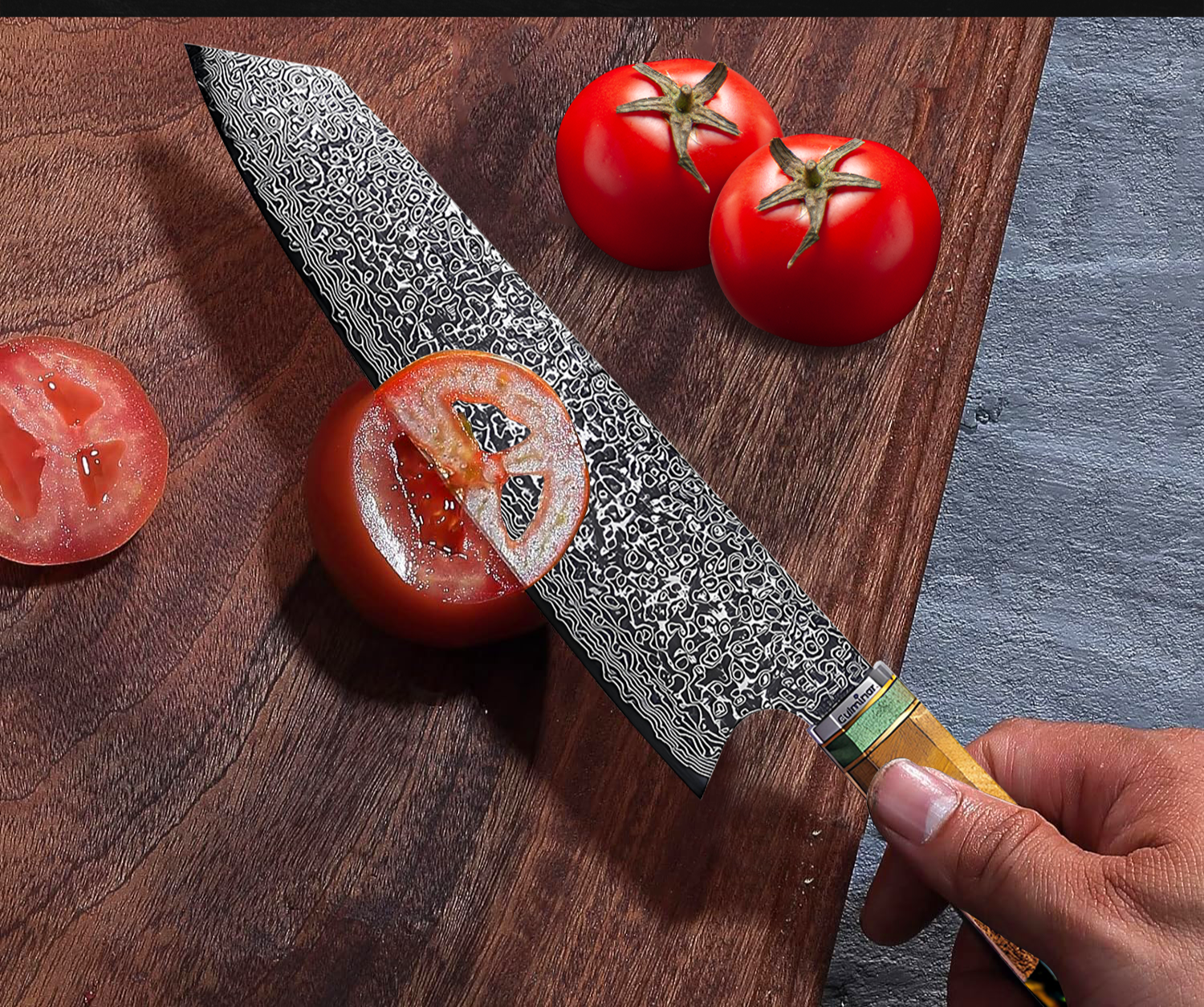 Culinary Perfection - EmeraldKnife: Japanese Chef's Knife with Damascus Steel