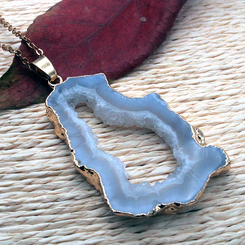 Gaia Natural Crystal Geode Hanging Decoration