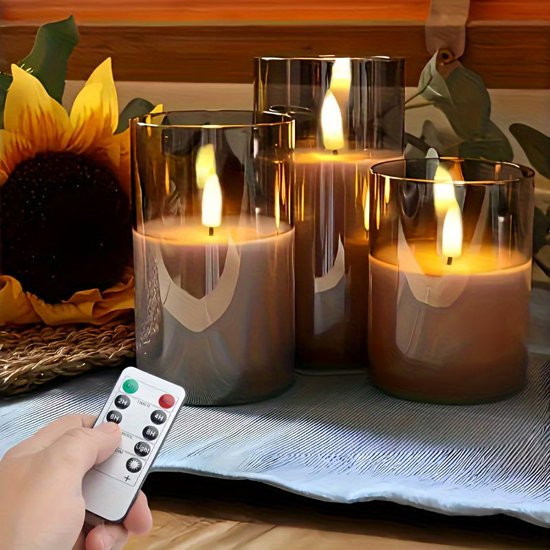 GlowLights – Set of 3 LED Candles with Remote Control