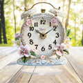 GlamTime Clock - Luxury Acrylic Floral Alarm Clock with Gemstones