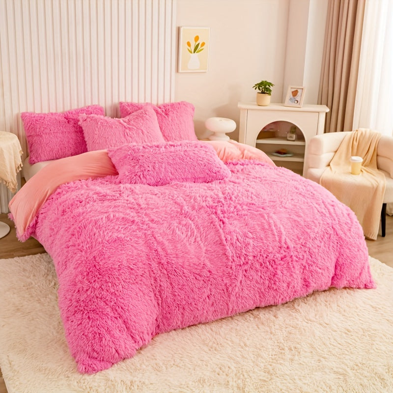 Ultra-Soft Plush Duvet Cover Set with Zipper - Luxury & Comfort