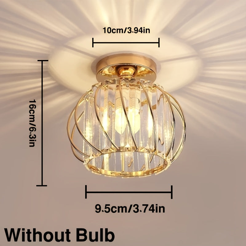 CrystalGlow - Luxury Crystal Hallway Lamp, Black Gold