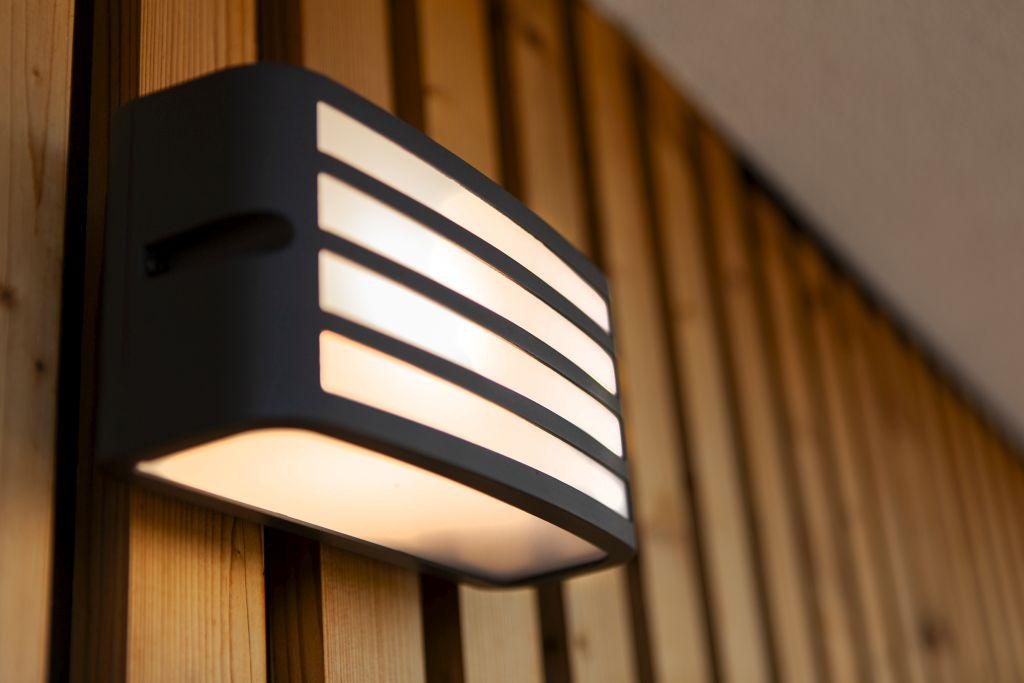 ZebraGlow Outdoor Lamp - Black Grid E27 Wall Lighting
