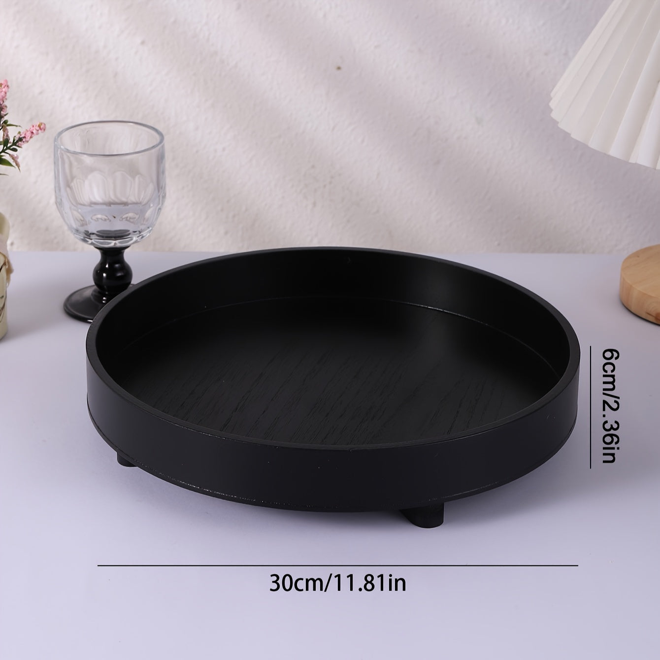 ClassicTray – Luxury Black Wooden Tray for Decoration