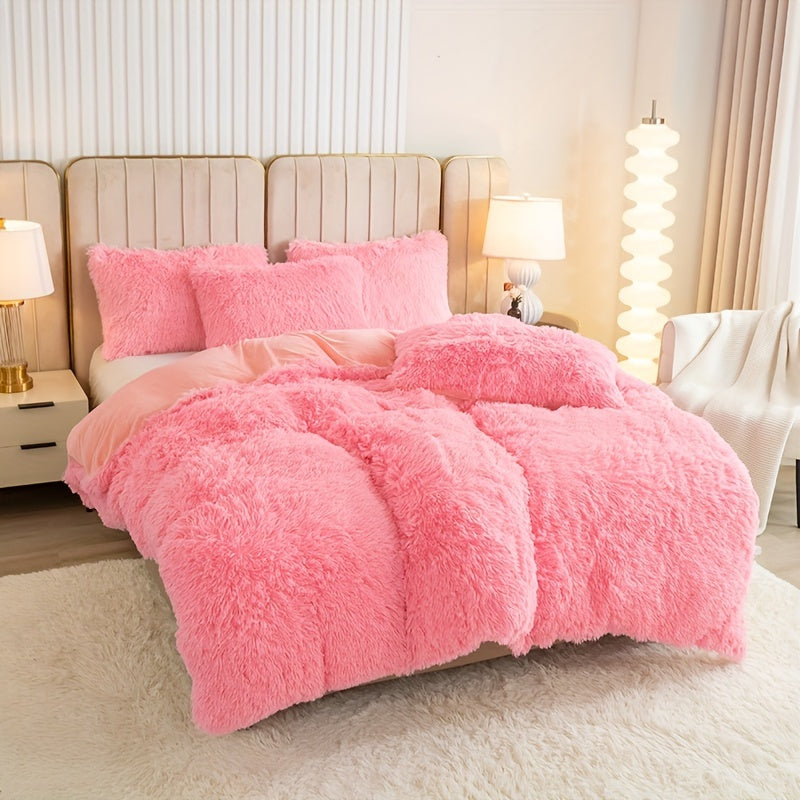 Ultra-Soft Plush Duvet Cover Set with Zipper - Luxury & Comfort