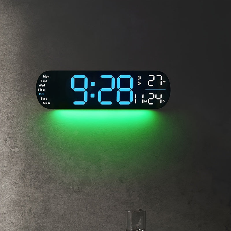 LumoView Clock - Smart LED Wall Clock with Date & Temp