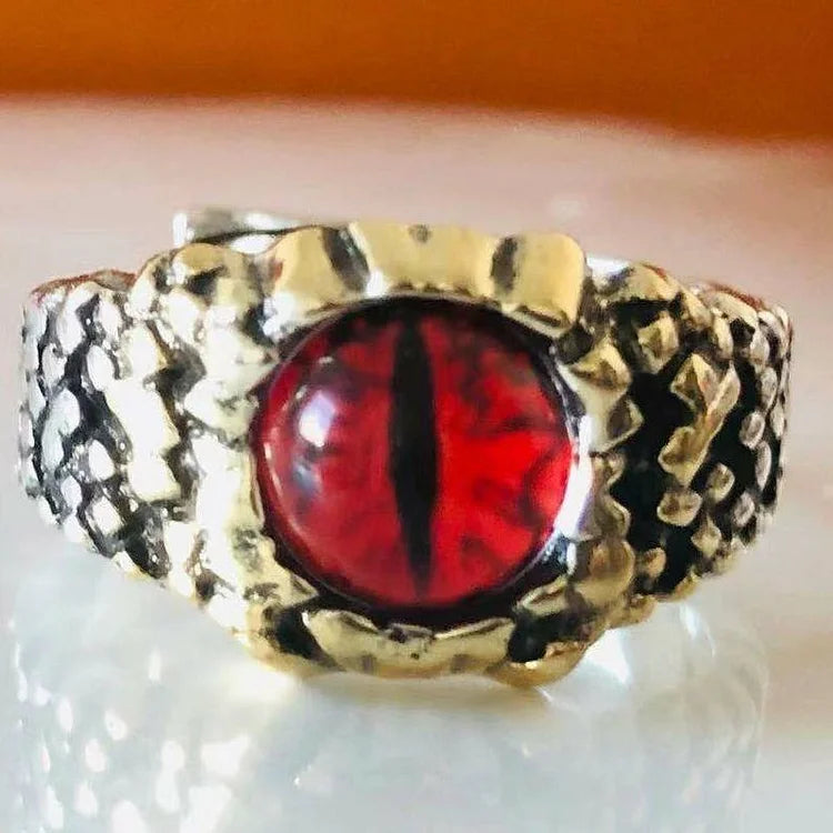 Demon Eye Snake Ring - Adjustable and Unique Design