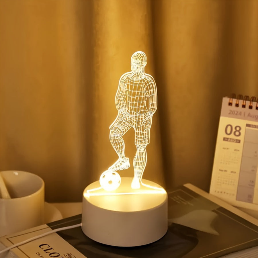 SportGlow - LED Tafellamp met 3D Voetbaldesign