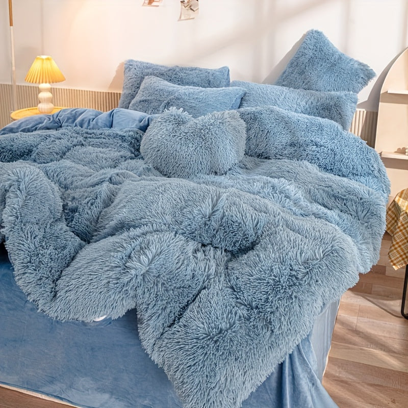 Ultra-Soft Plush Duvet Cover Set with Zipper - Luxury & Comfort